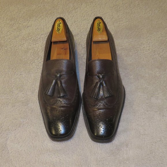 Tom Ford Brown Leather Kiltie Tassel Brogue Loafers 9 TT main image 8